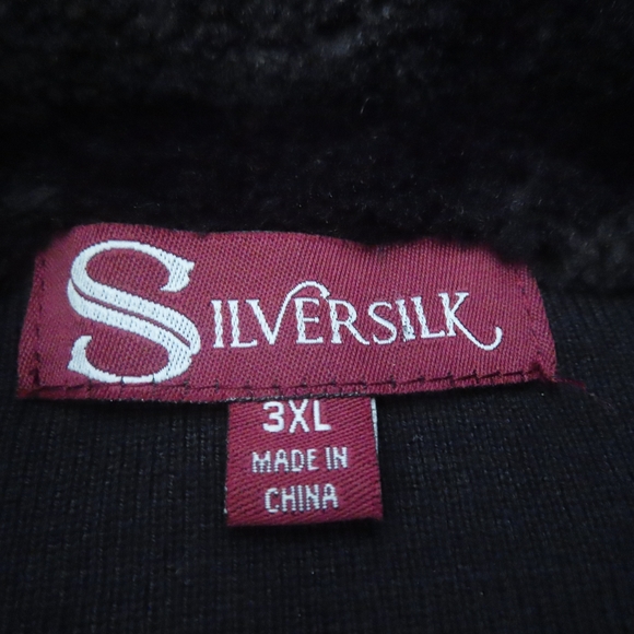 SILVERSILK Cardigan Full Zip Sweater Elbow Patch Front zip Pockets 3XL Black - Picture 4 of 6